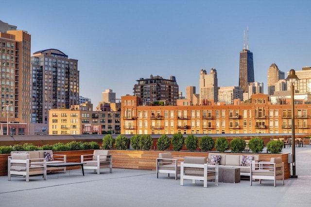 501 N Clinton St Unit 1705, Chicago, IL 60654 - view of home's community with an outdoor hangout area and a skyline view