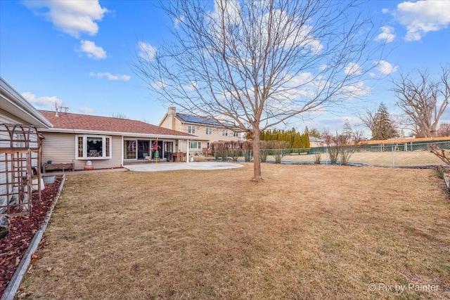 view of yard with a patio area and fence