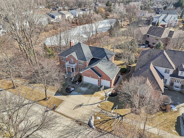 drone / aerial view with a residential view