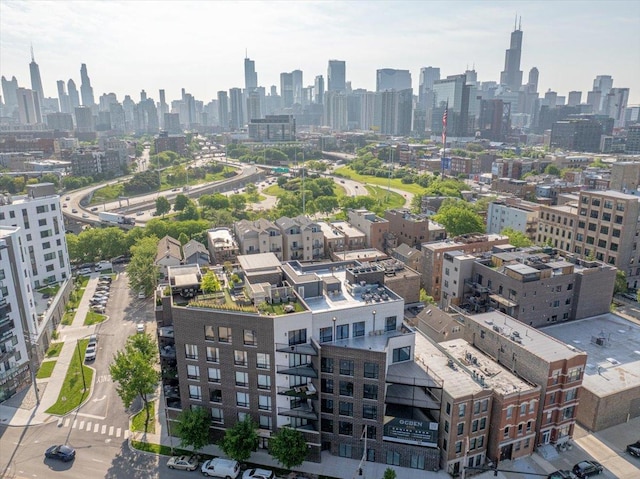 aerial view featuring a view of city