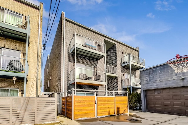 view of property with a garage