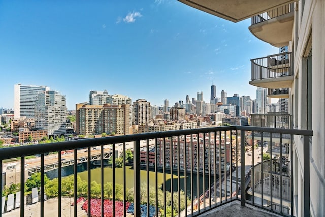 balcony with a view of city