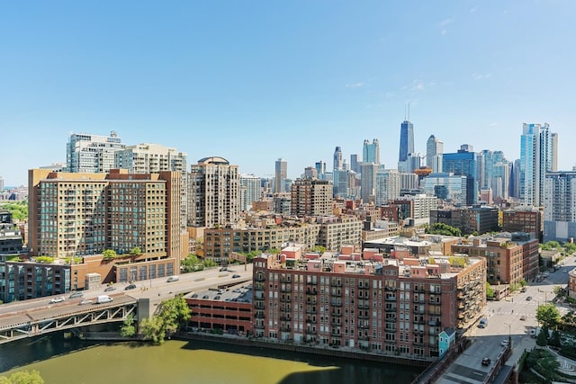 city view with a water view