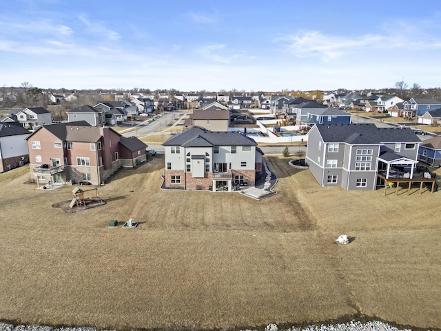 bird's eye view with a residential view