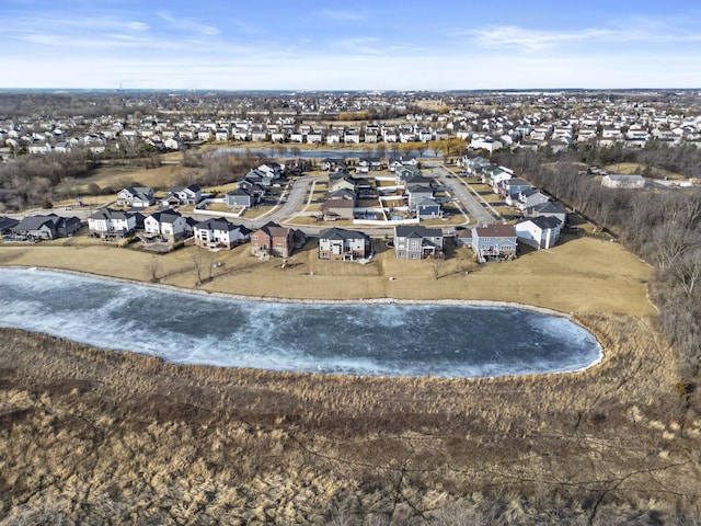 aerial view with a residential view