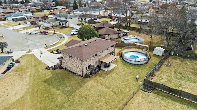 bird's eye view featuring a residential view