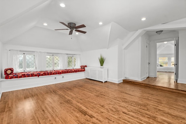 714 Sheridan Rd, Evanston, IL 60202 - bonus room with lofted ceiling, wood finished floors, ceiling fan, recessed lighting, and baseboards