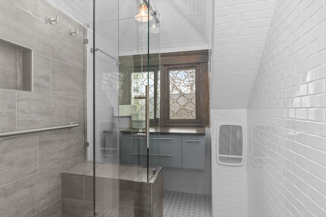 714 Sheridan Rd, Evanston, IL 60202 - full bath featuring tile walls and a stall shower