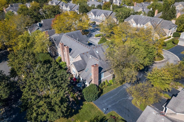 bird's eye view with a residential view