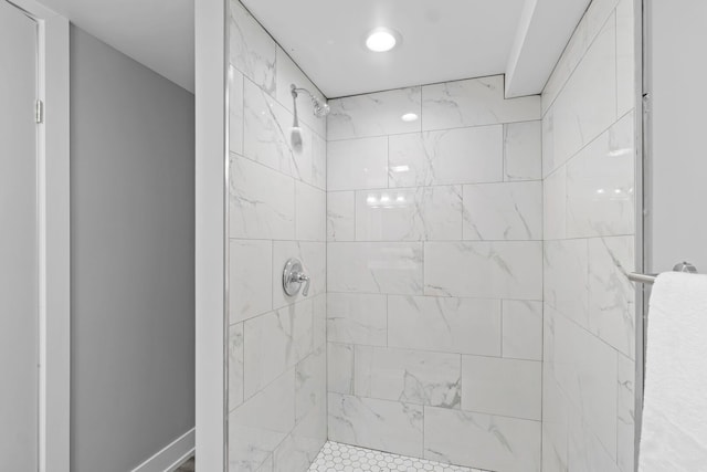 full bathroom featuring a shower stall