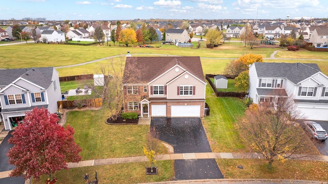 birds eye view of property featuring a residential view