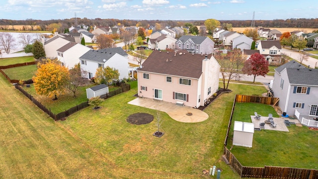 bird's eye view with a residential view