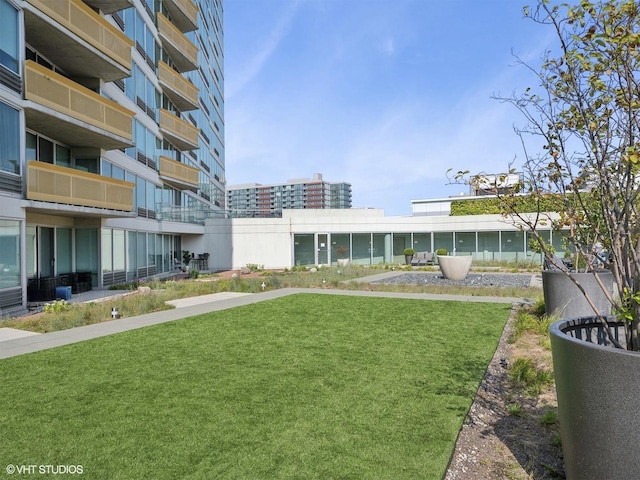 exterior space featuring a lawn