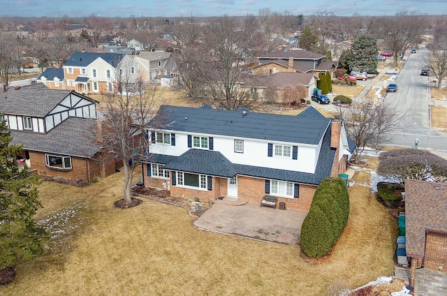 bird's eye view with a residential view