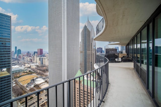 balcony with a city view