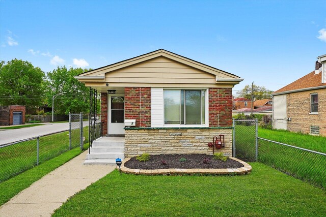457 E 91st St, Chicago, IL 60619 - view of front of home featuring brick siding and stone siding