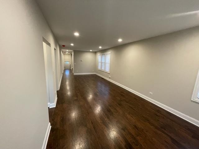 1317 Franklin Ave, Chicago Heights, IL 60411 - interior space featuring dark wood-style floors, recessed lighting, and baseboards