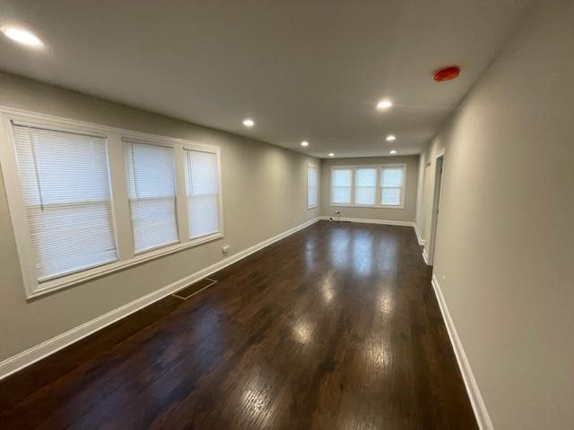 1317 Franklin Ave, Chicago Heights, IL 60411 - empty room with recessed lighting, dark wood-style flooring, visible vents, and baseboards
