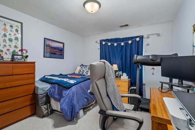 bedroom featuring carpet and visible vents