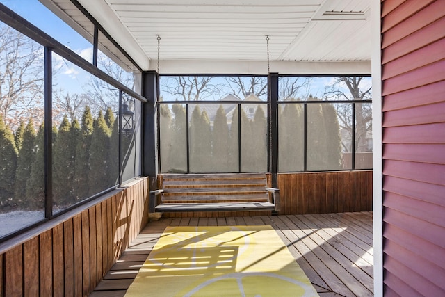 view of unfurnished sunroom