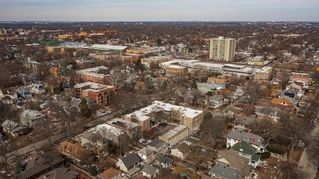 birds eye view of property featuring a city view