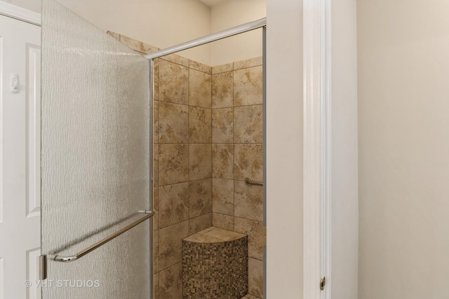 full bathroom with a shower stall