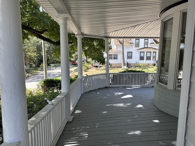 deck featuring a porch