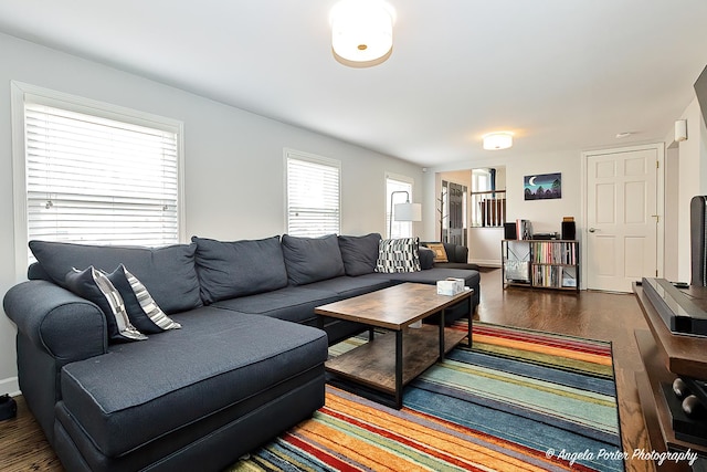 living room featuring wood finished floors