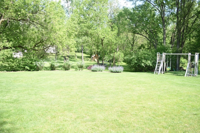 view of yard featuring a playground