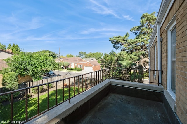 balcony with a residential view