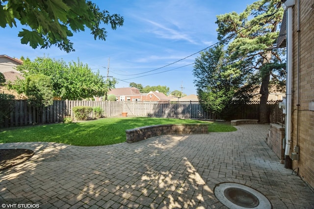 view of patio featuring a fenced backyard