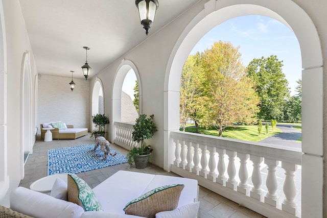 view of patio with a balcony