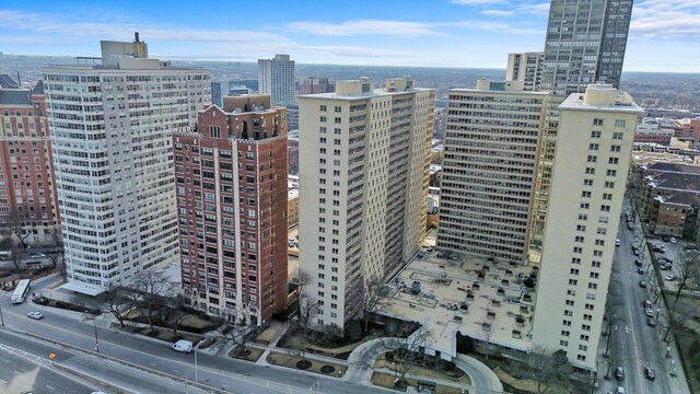 aerial view with a view of city