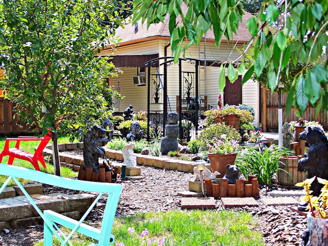 view of yard with fence