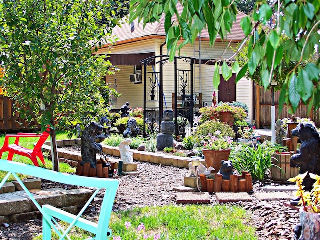 view of yard featuring fence