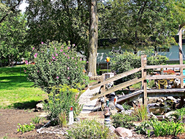view of community featuring a yard