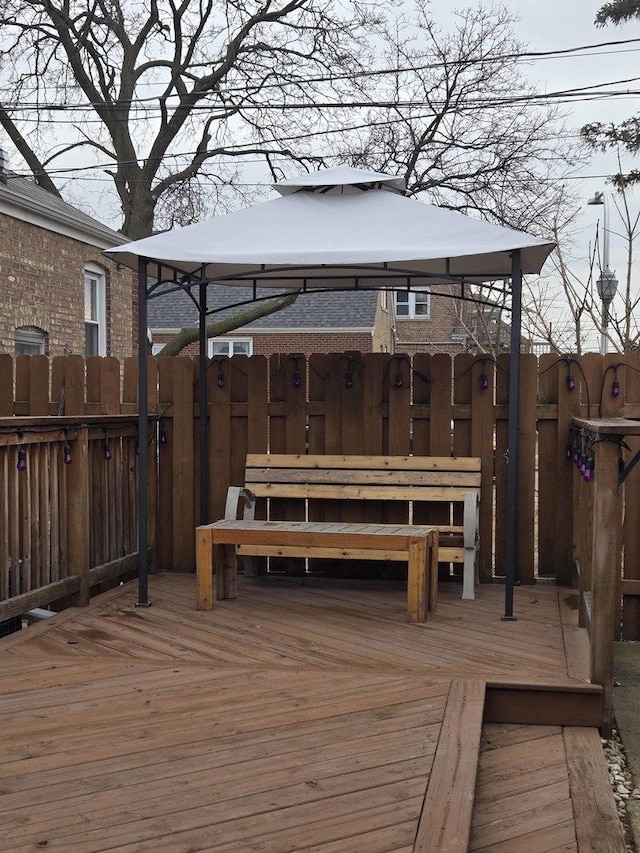 wooden terrace with fence