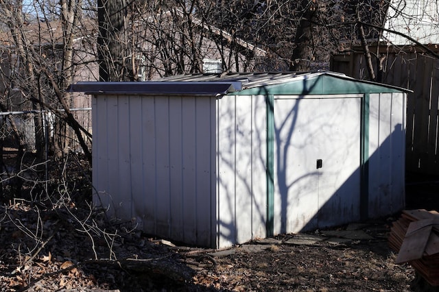 view of shed