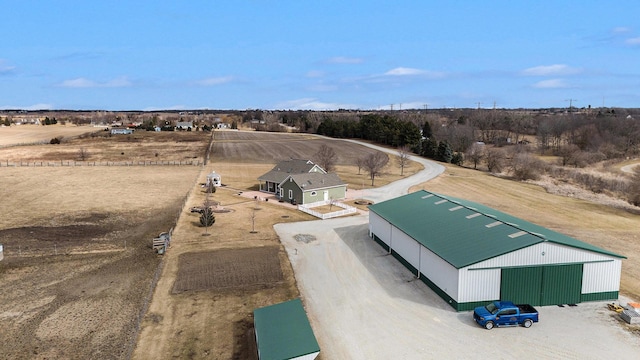 drone / aerial view featuring a rural view