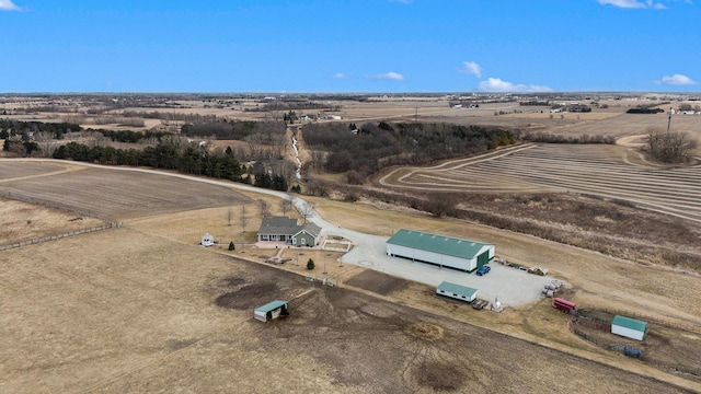 bird's eye view with a rural view