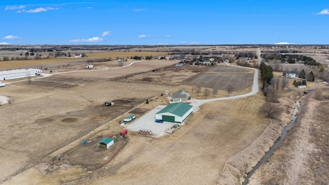 bird's eye view with a rural view