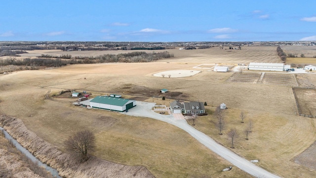 drone / aerial view featuring a rural view