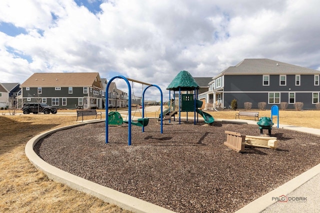 community play area featuring a residential view