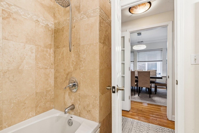 full bathroom featuring washtub / shower combination