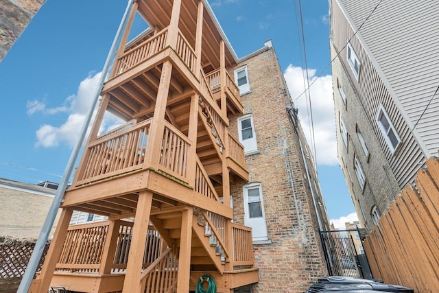 view of building exterior with stairway