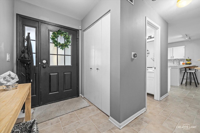 entryway with baseboards