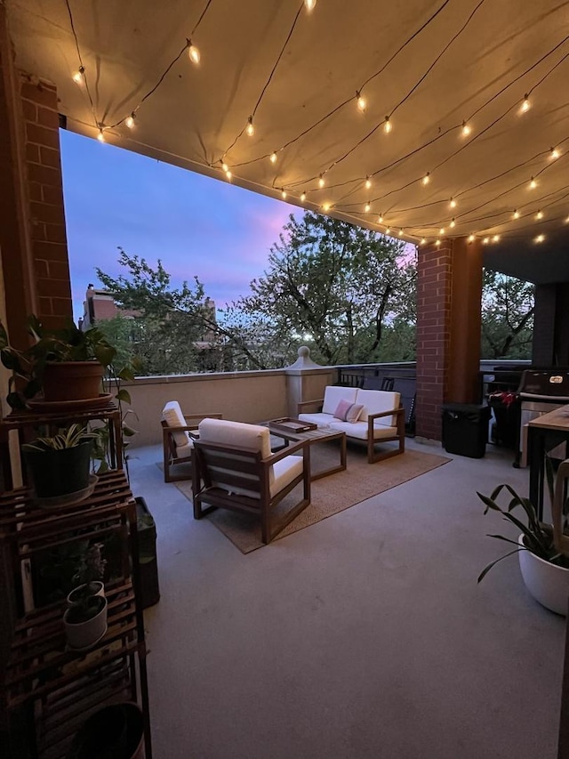 view of patio with an outdoor hangout area