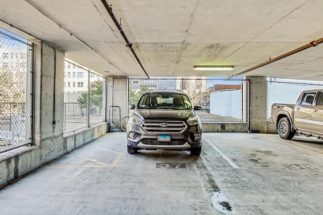 view of parking garage