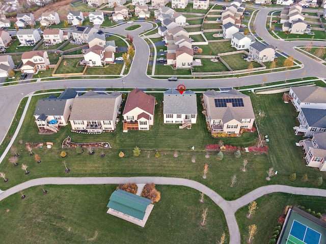 aerial view with a residential view