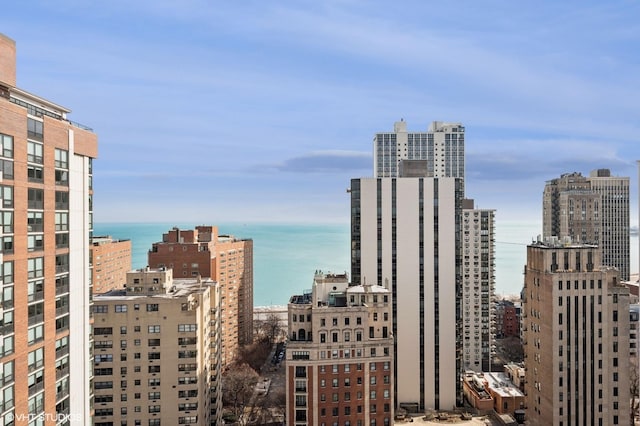 view of city featuring a water view